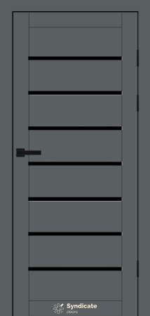 Двері Syndicat Doors PVC 102 Графітіко чорне скло